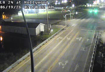 Traffic closest to this camera is traveling northbound on LA 24.