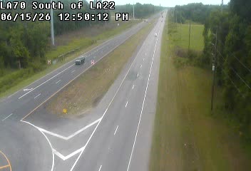 Traffic closest to this camera is traveling westbound on LA 70.